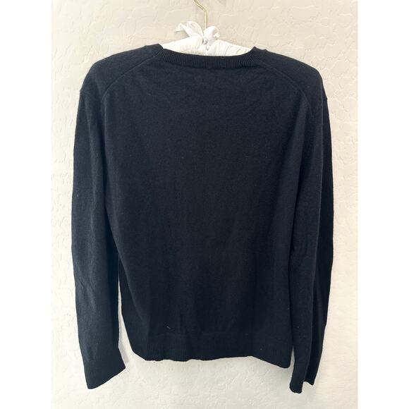 EVERLANE Black ReCashmere Crewneck Sweater Eco Soft Knit Cashmere Blend | Medium - Picture 4 of 7